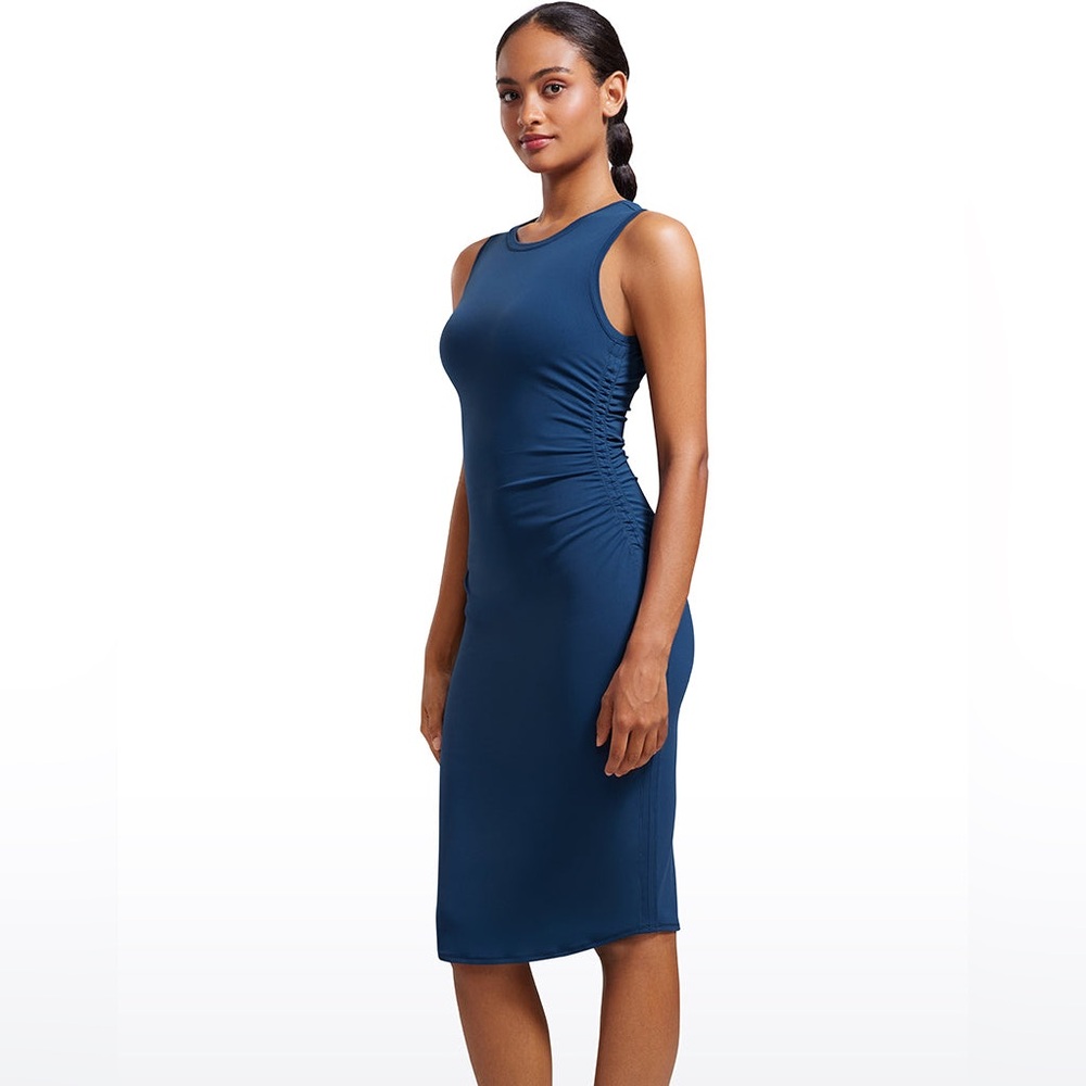 CRZ YOGA Sleeveless Midi Dress in Deep Teal